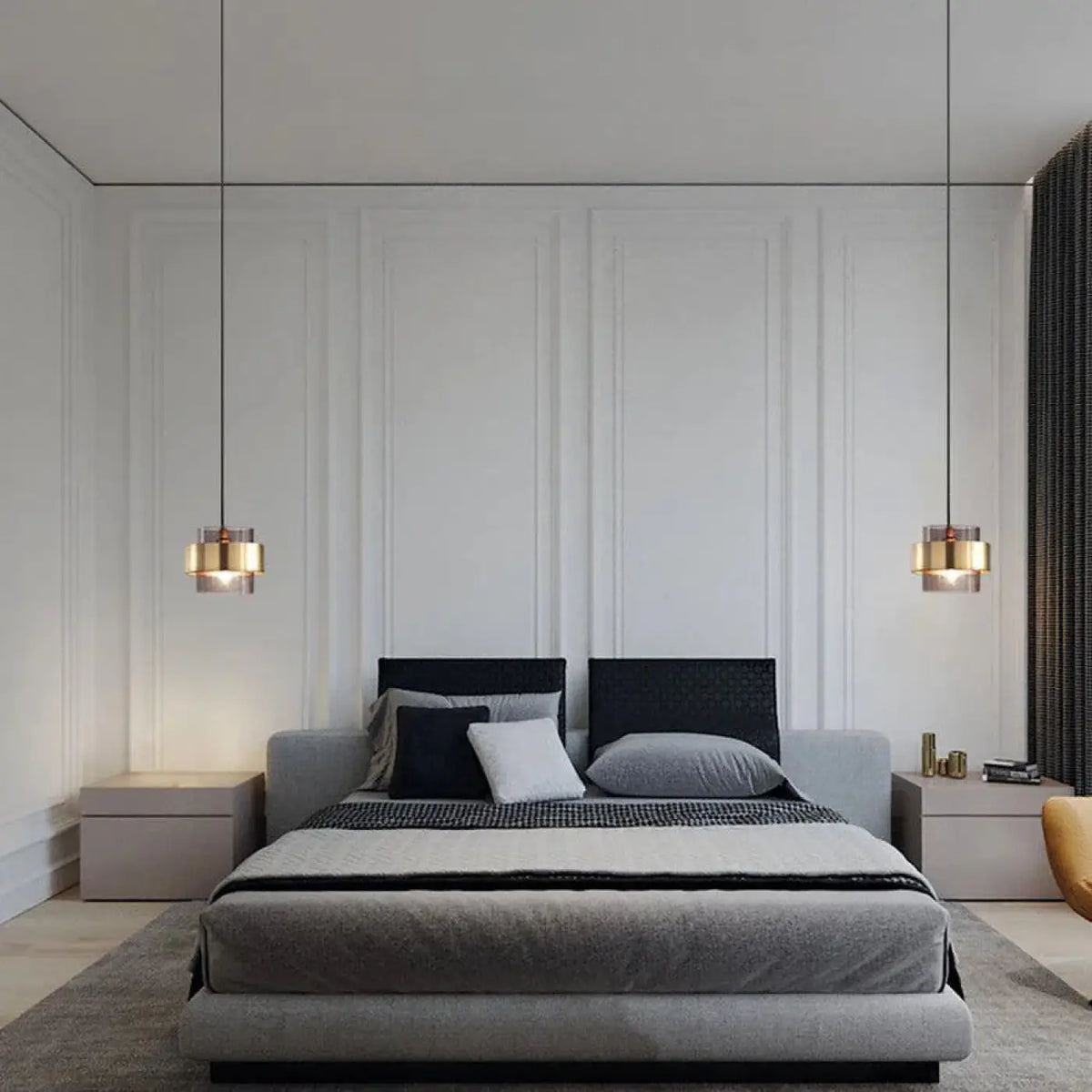 Suspension luminaire cuisine chambre design metal industriel