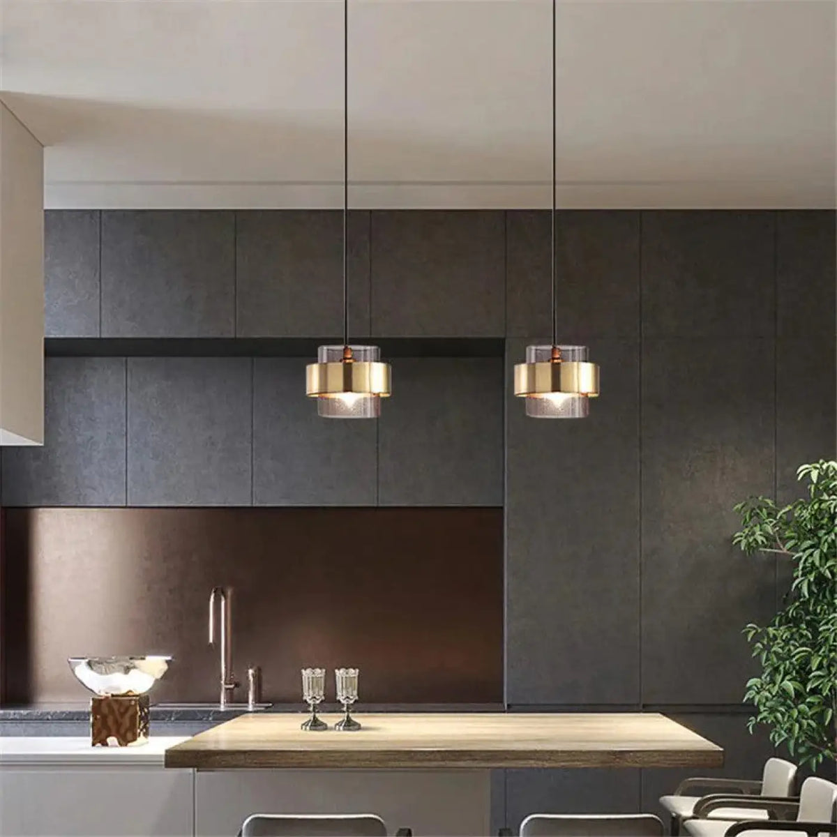 Suspension luminaire cuisine chambre design metal industriel