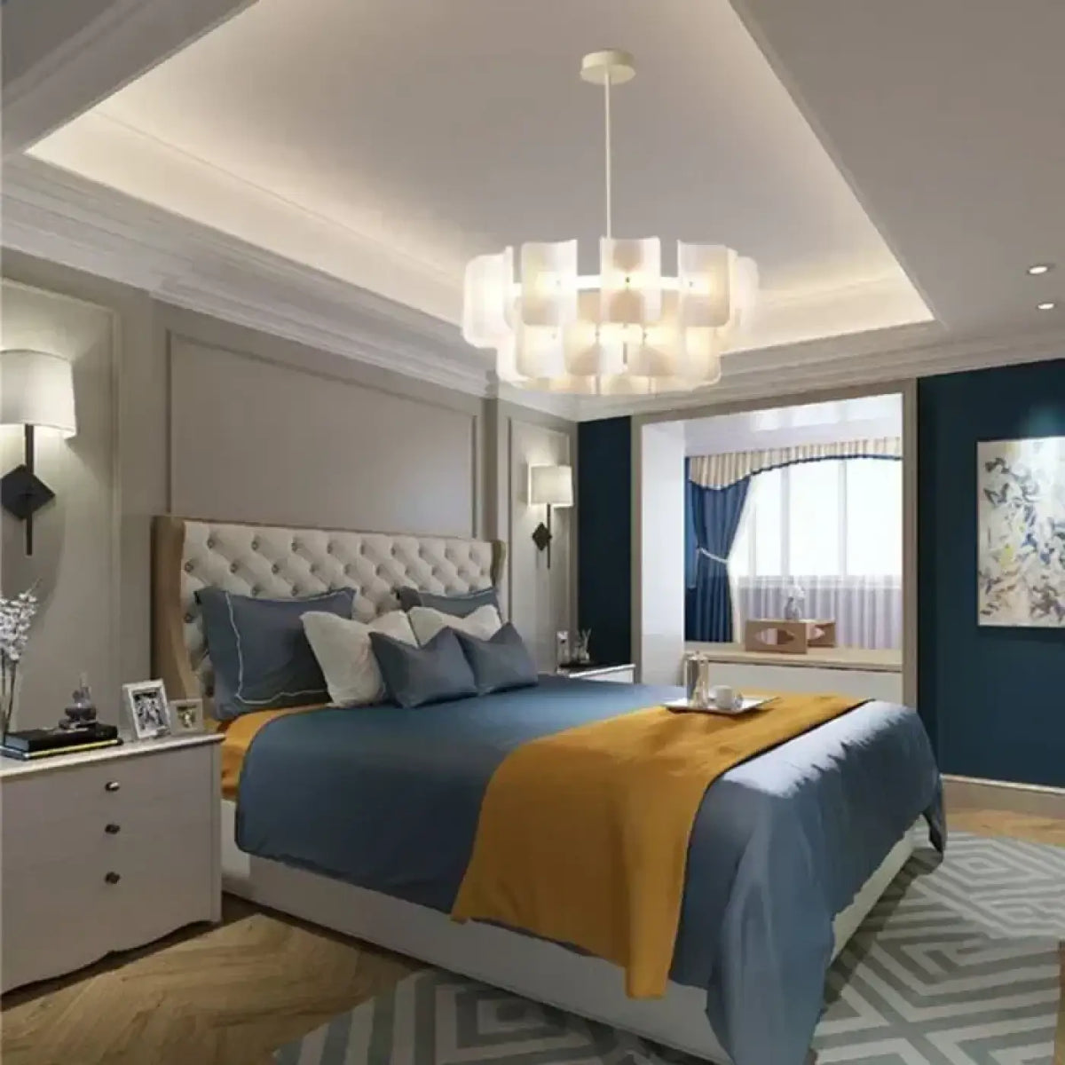 Suspension luminaire salle a manger chambre design verre