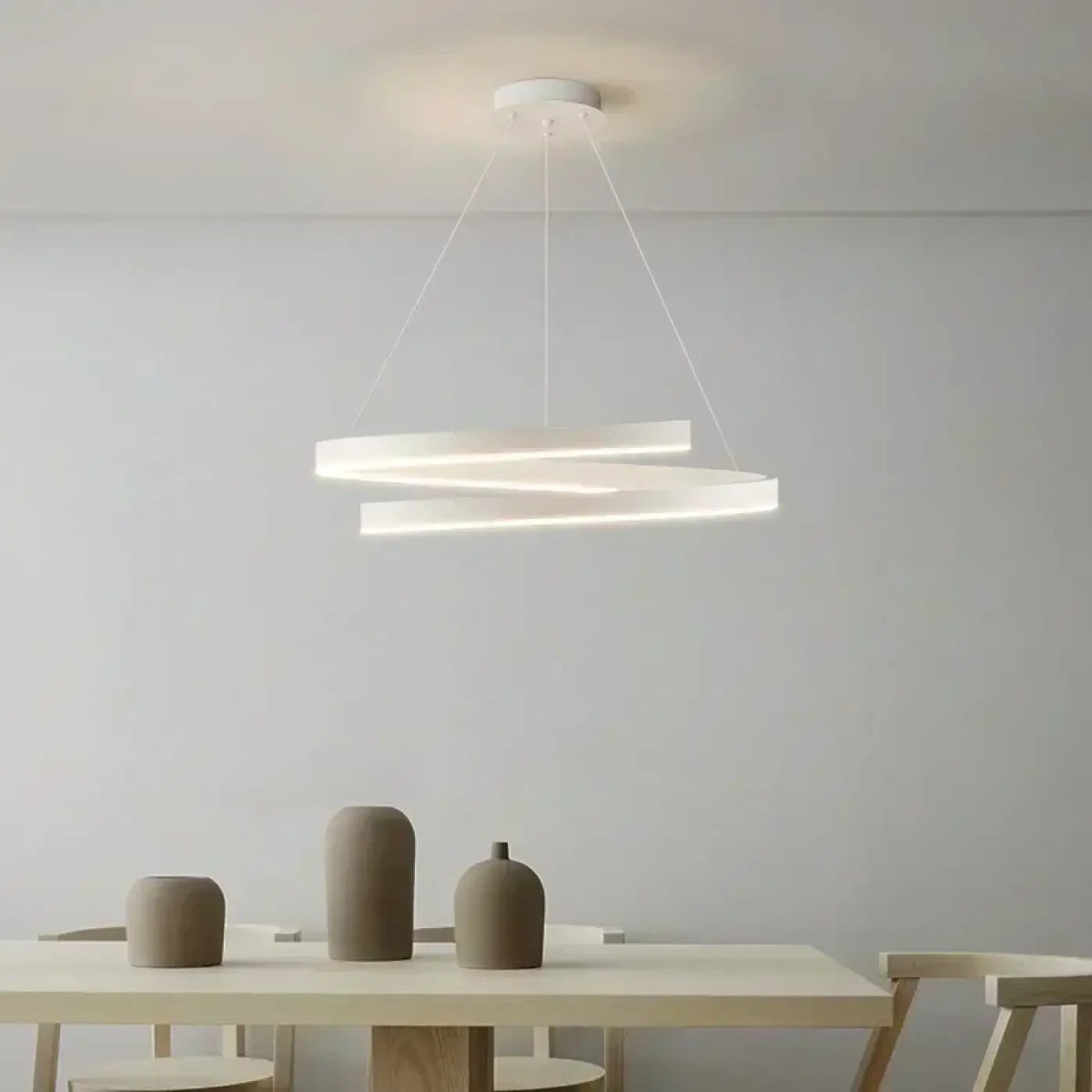 Suspension luminaire salon salle a manger anneaux design