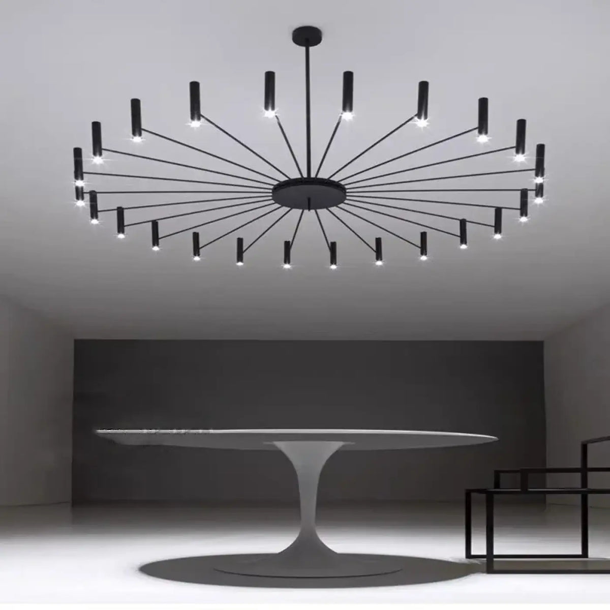 Suspension luminaire salon salle a manger metal noir design