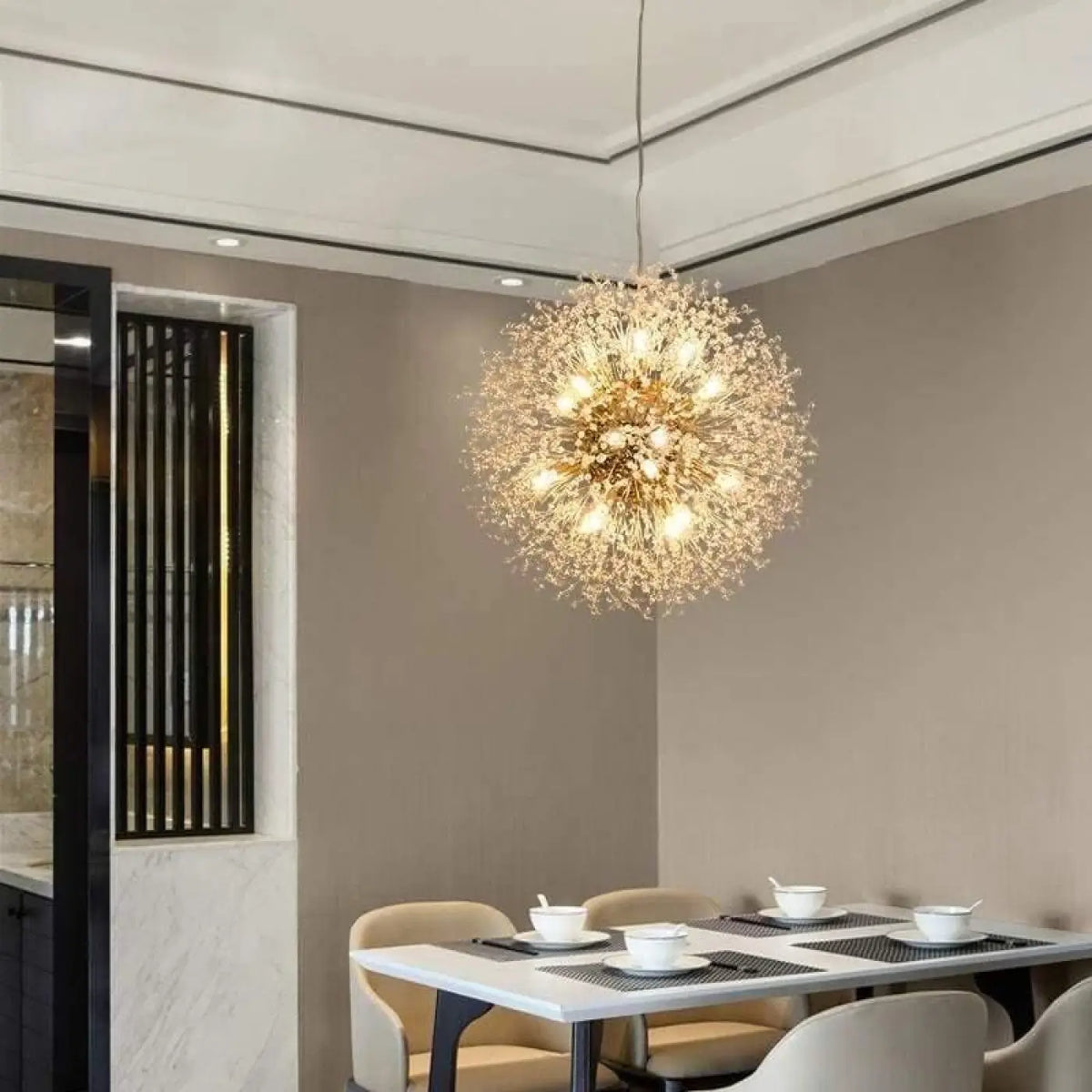 Suspension luminaire salon salle a manger spherique design
