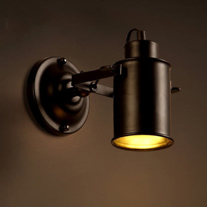 Applique murale intérieur industrielle led cylindre noir suspendu enfant 