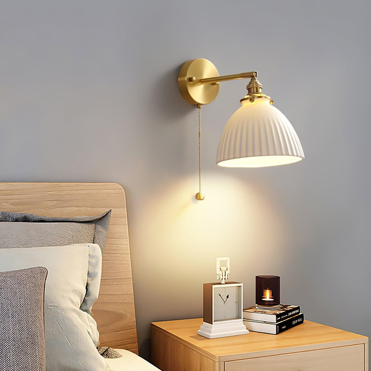 applique-murale-interieur-vintage-tete-de-lit-abat-jour-ceramique-plisse-1