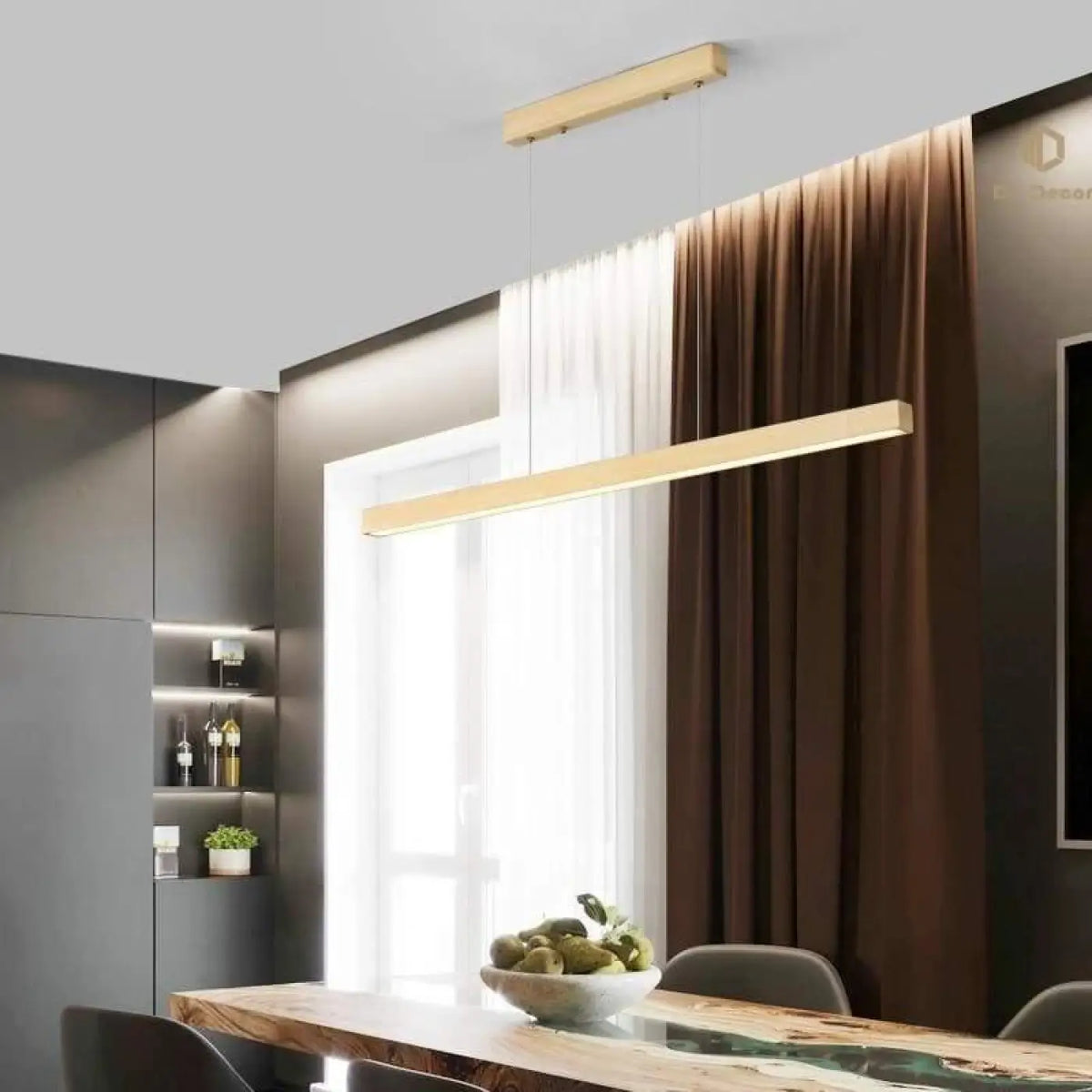 Suspension luminaire bois design cuisine salle a manger
