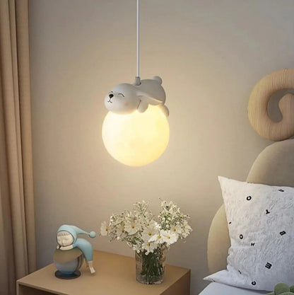 Suspension luminaire chambre design figurines animaux