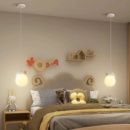 Suspension luminaire chambre design figurines animaux