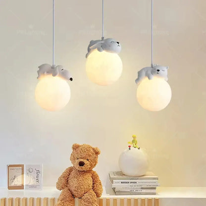 Suspension luminaire chambre design figurines animaux
