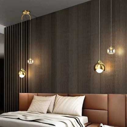 Suspension luminaire chambre design noir dore