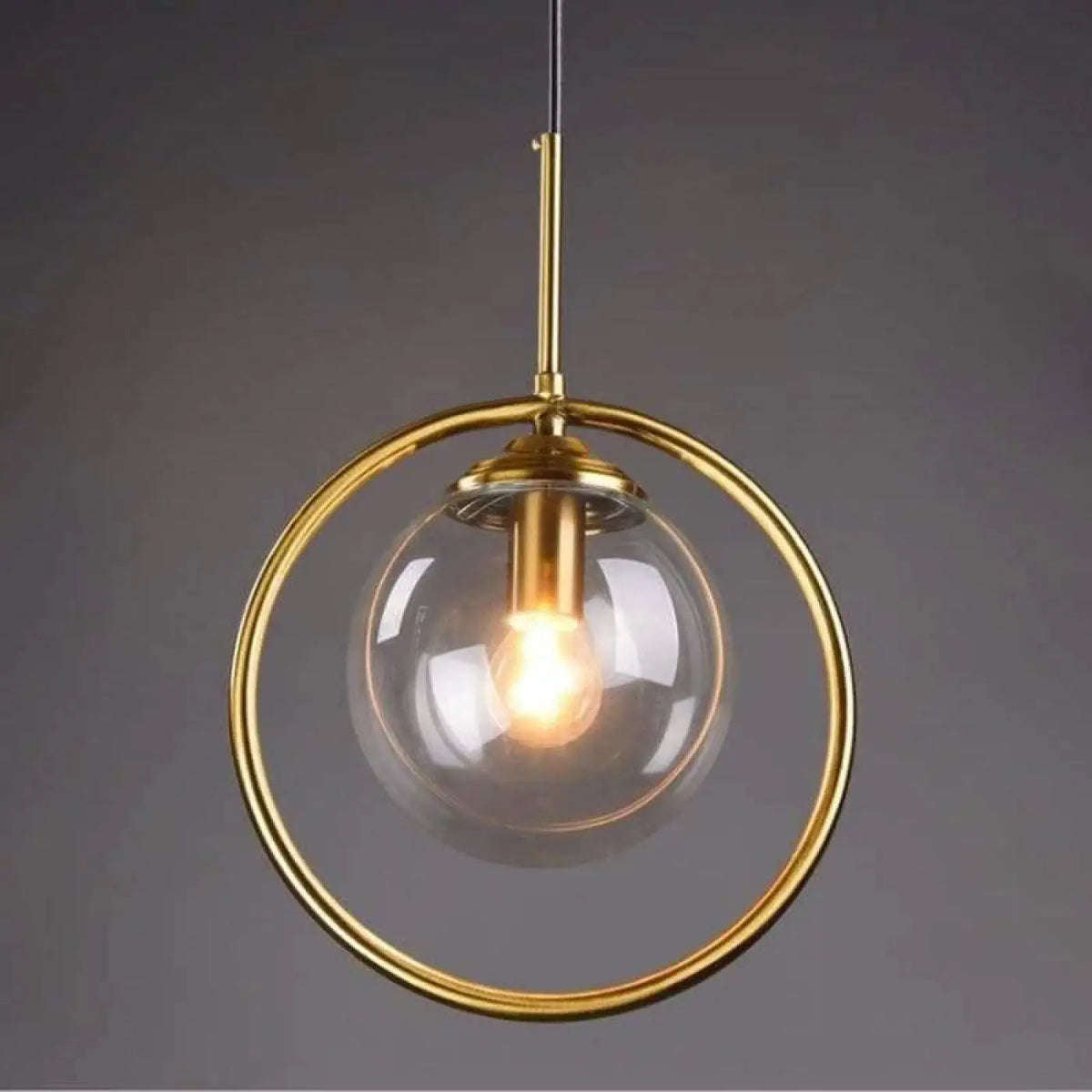 Suspension luminaire chambre salle a manger verre dore