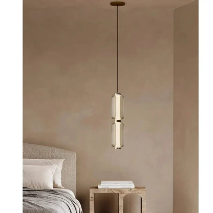 Suspension luminaire chambre salon cylindrique verre design