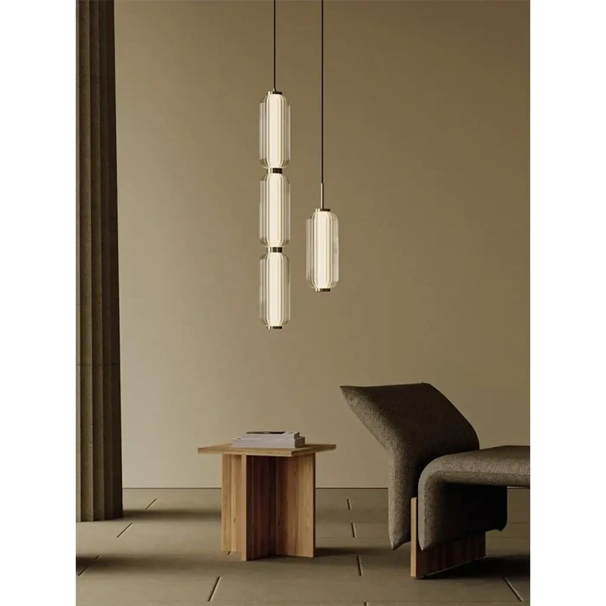 Suspension luminaire chambre salon cylindrique verre design