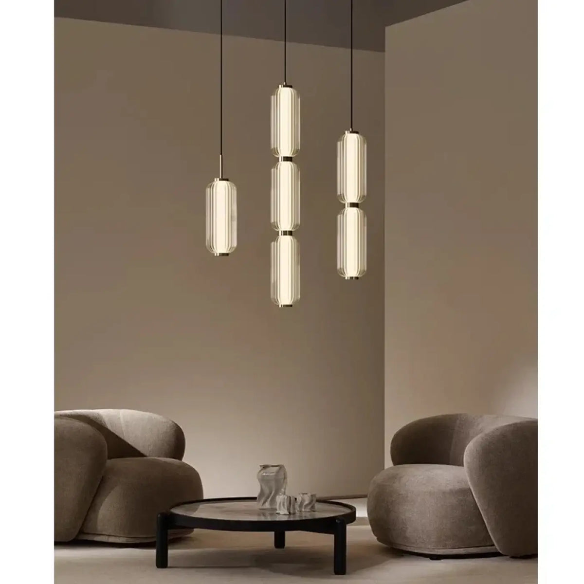 Suspension luminaire chambre salon cylindrique verre design