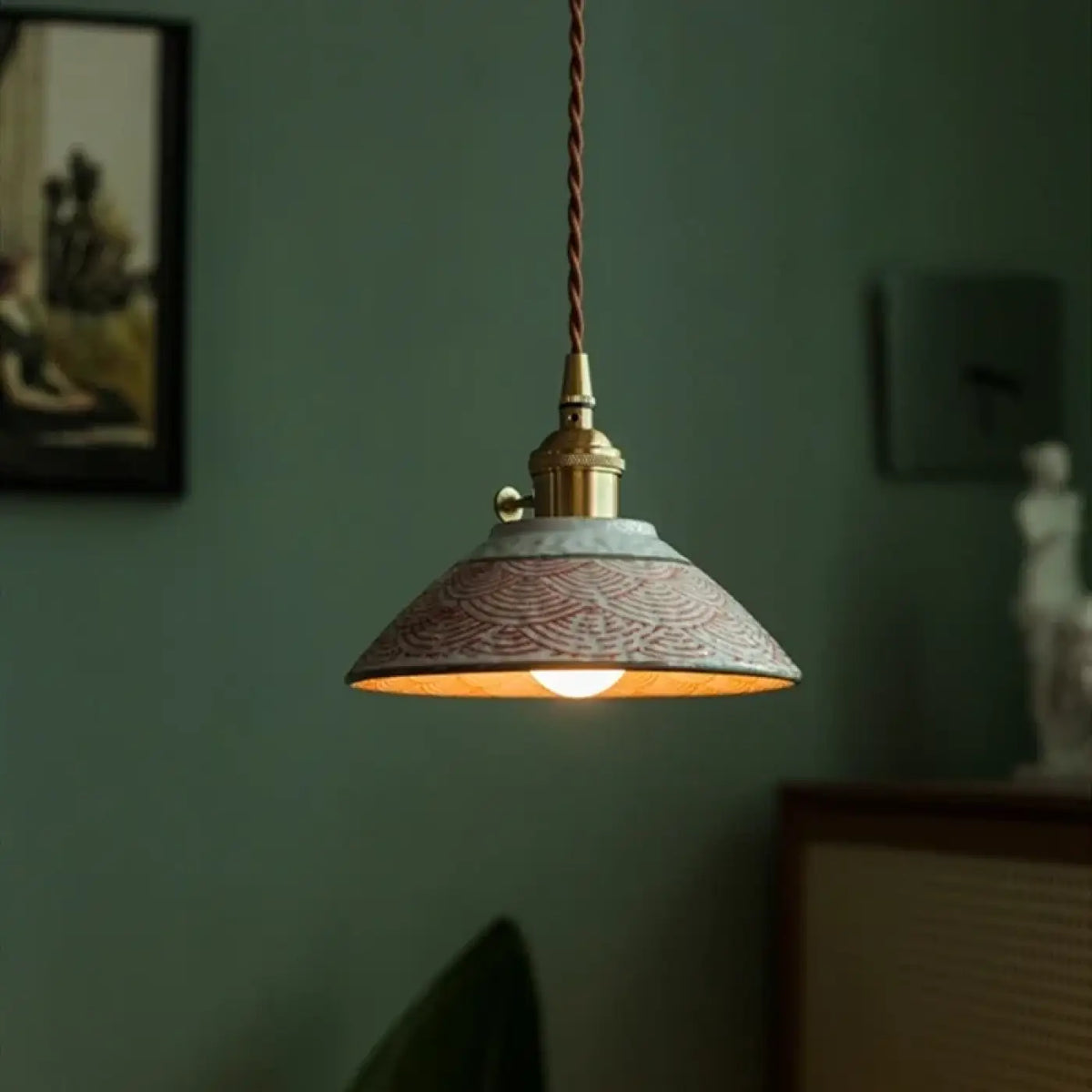 Suspension luminaire cuisine ceramique design rustique