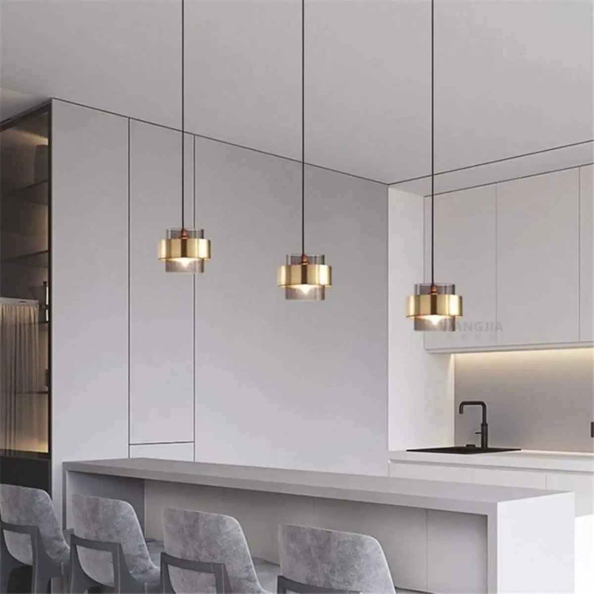 Suspension luminaire cuisine chambre design metal industriel