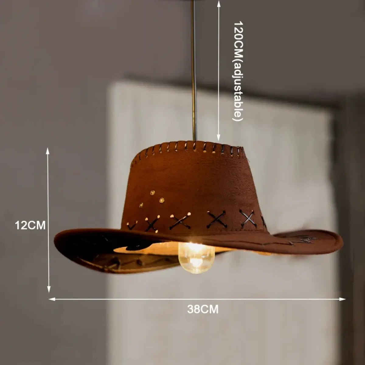 Suspension luminaire cuisine chapeau western design