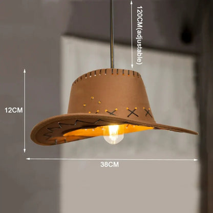 Suspension luminaire cuisine chapeau western design