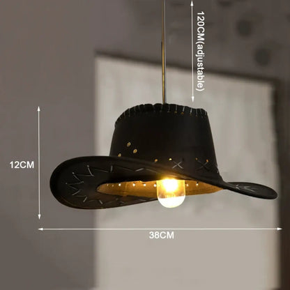 Suspension luminaire cuisine chapeau western design
