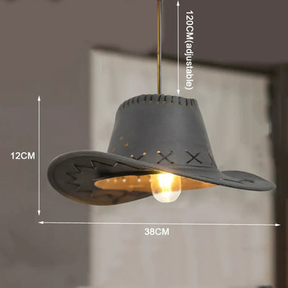 Suspension luminaire cuisine chapeau western design