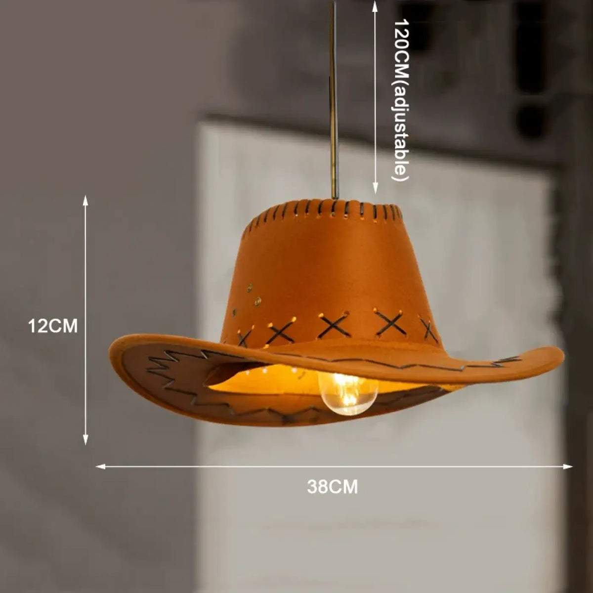 Suspension luminaire cuisine chapeau western design