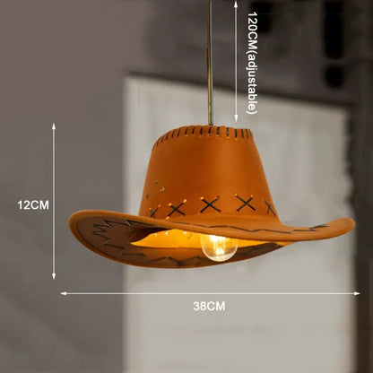 Suspension luminaire cuisine chapeau western design