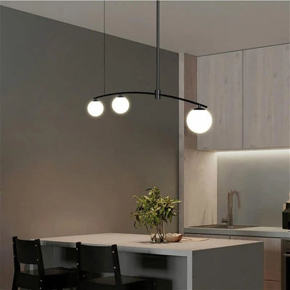 Suspension luminaire cuisine design boule verre