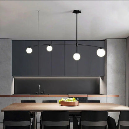 Suspension luminaire cuisine design boule verre