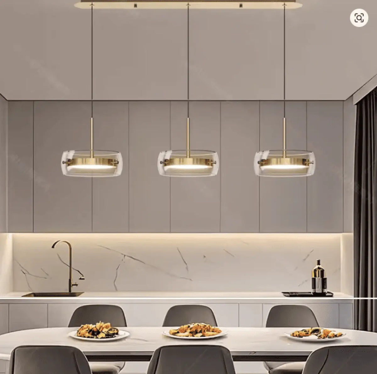 Suspension luminaire cuisine design metal industriel
