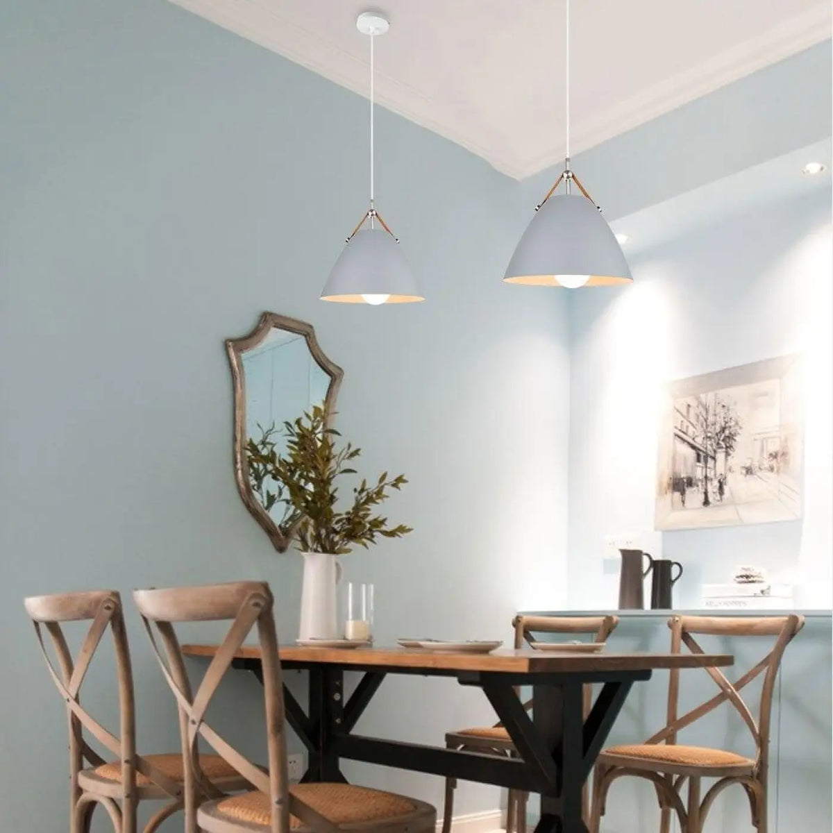 Suspension luminaire cuisine salon design conique