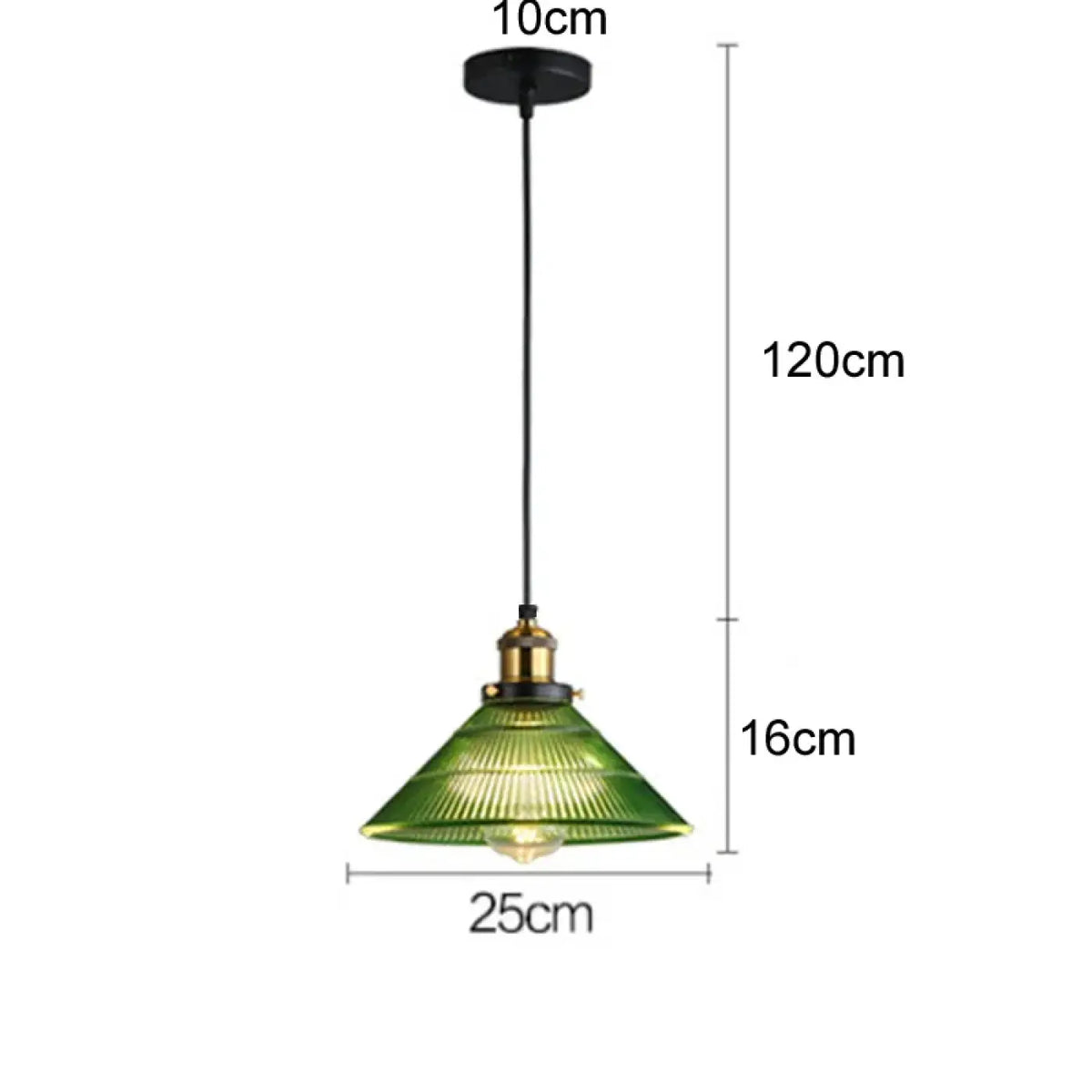 Suspension luminaire cuisine verre vert vintage