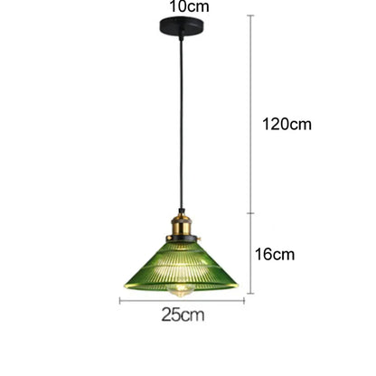 Suspension luminaire cuisine verre vert vintage