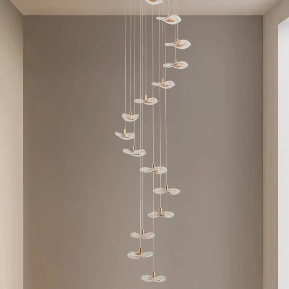 Suspension luminaire escaliers disques modernes design