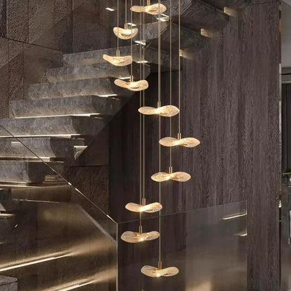 Suspension luminaire escaliers disques modernes design