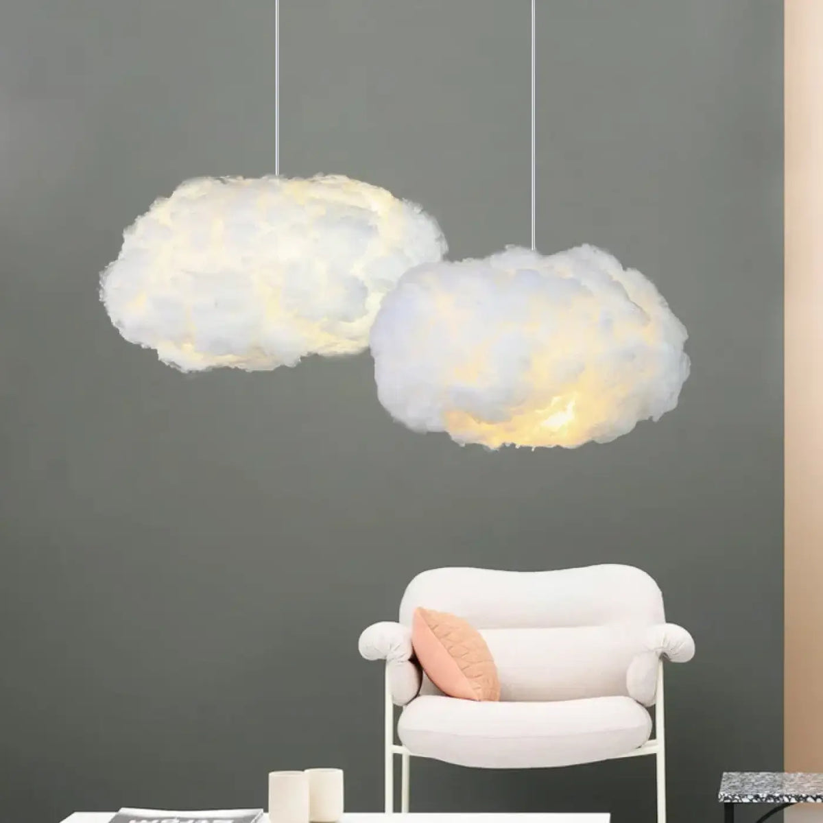 Suspension luminaire nuage coton salon chambre