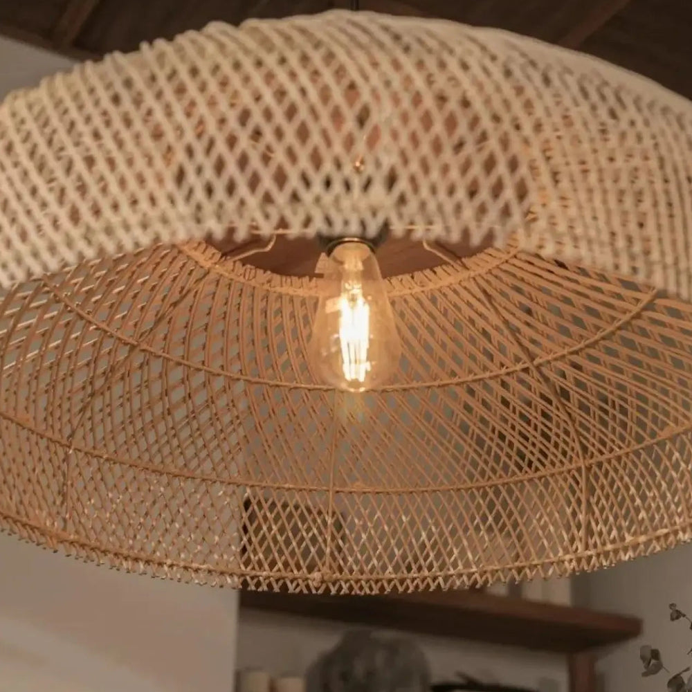 Suspension luminaire salle a manger bois japandi design