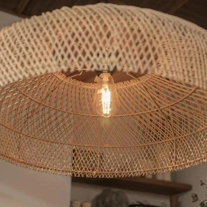 Suspension luminaire salle a manger bois japandi design