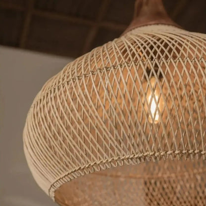 Suspension luminaire salle a manger bois japandi design