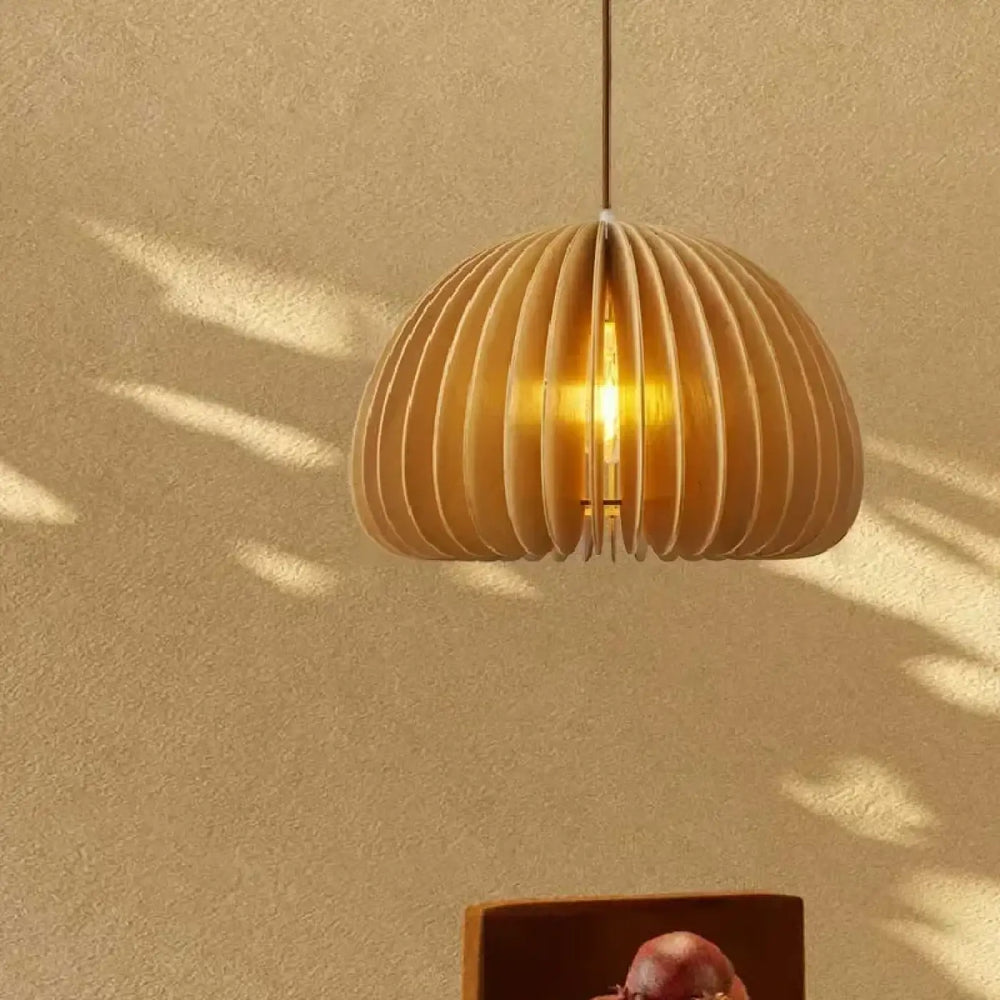 Suspension luminaire salle a manger bois organique