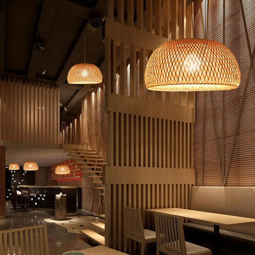 Suspension luminaire salle a manger chambre osier design