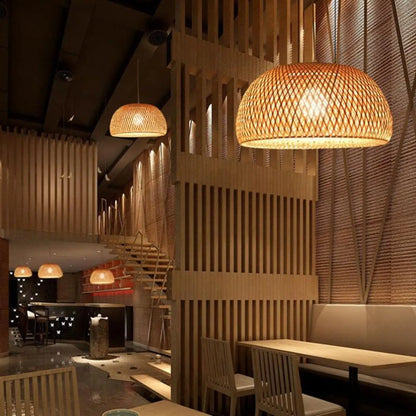 Suspension luminaire salle a manger chambre osier design