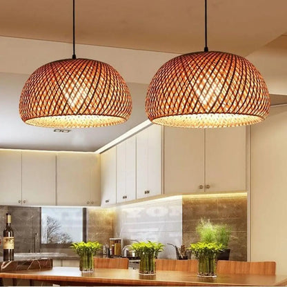 Suspension luminaire salle a manger chambre osier design