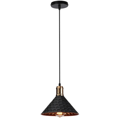 Suspension luminaire salle a manger cone cuivre industriel