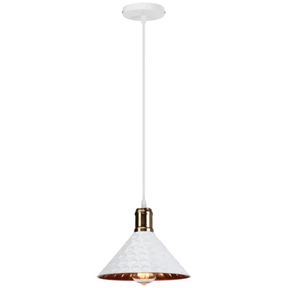 Suspension luminaire salle a manger cone cuivre industriel