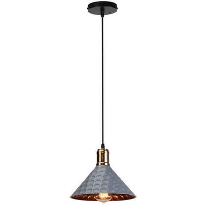 Suspension luminaire salle a manger cone cuivre industriel