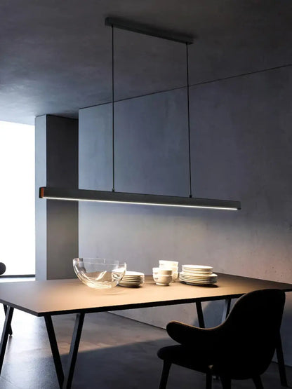 Suspension luminaire salle a manger cuisine lineaire noir