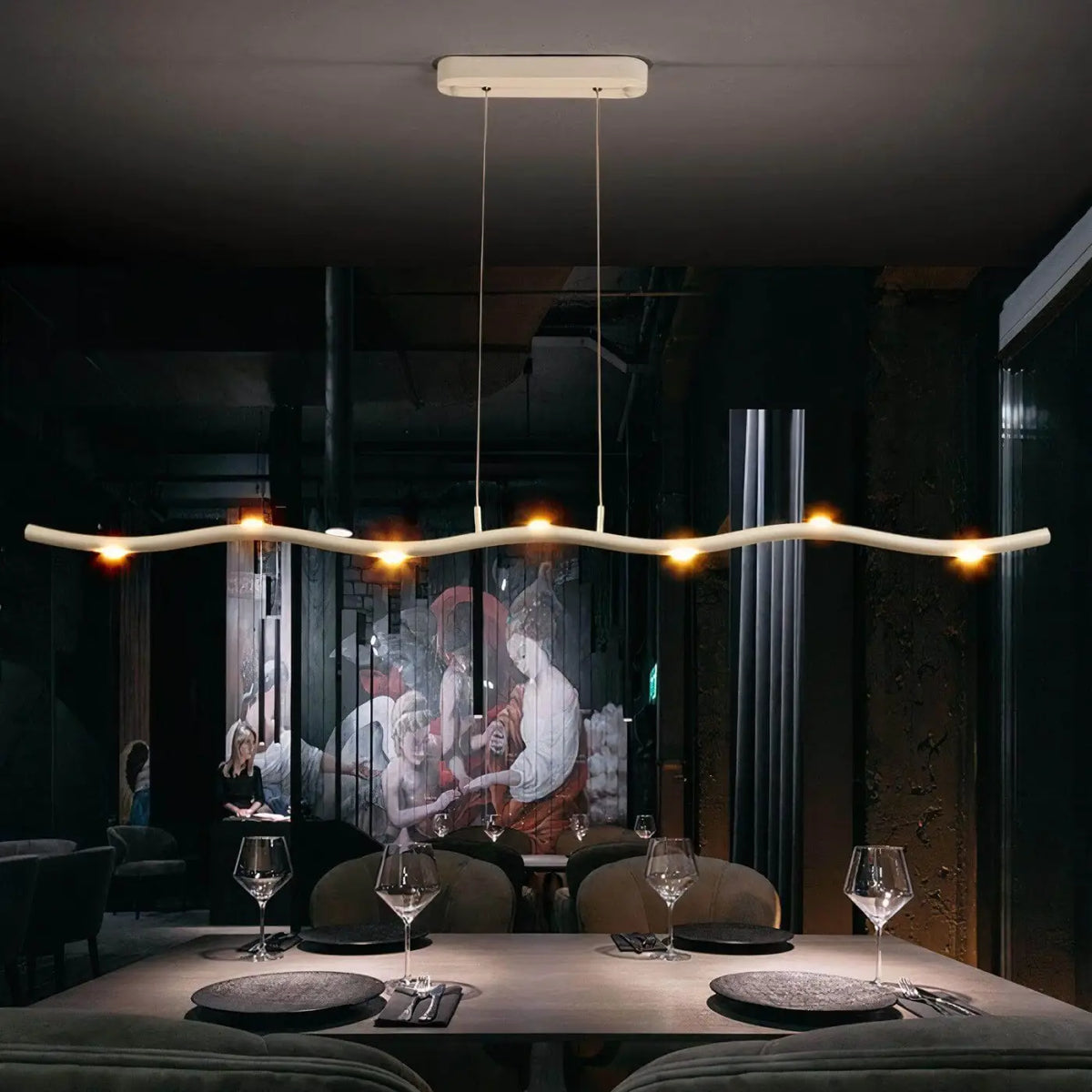 Suspension luminaire salle a manger design branche