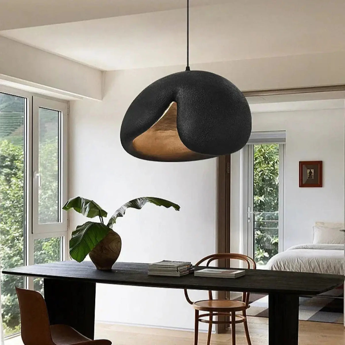 Suspension luminaire salle a manger design dore