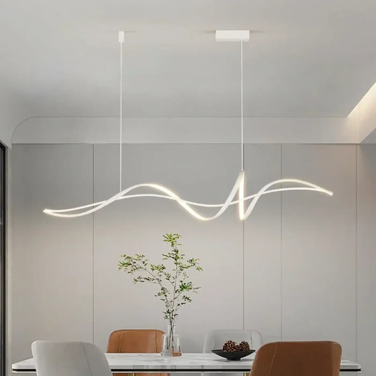 Suspension luminaire salle a manger design fluide