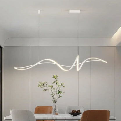 Suspension luminaire salle a manger design fluide