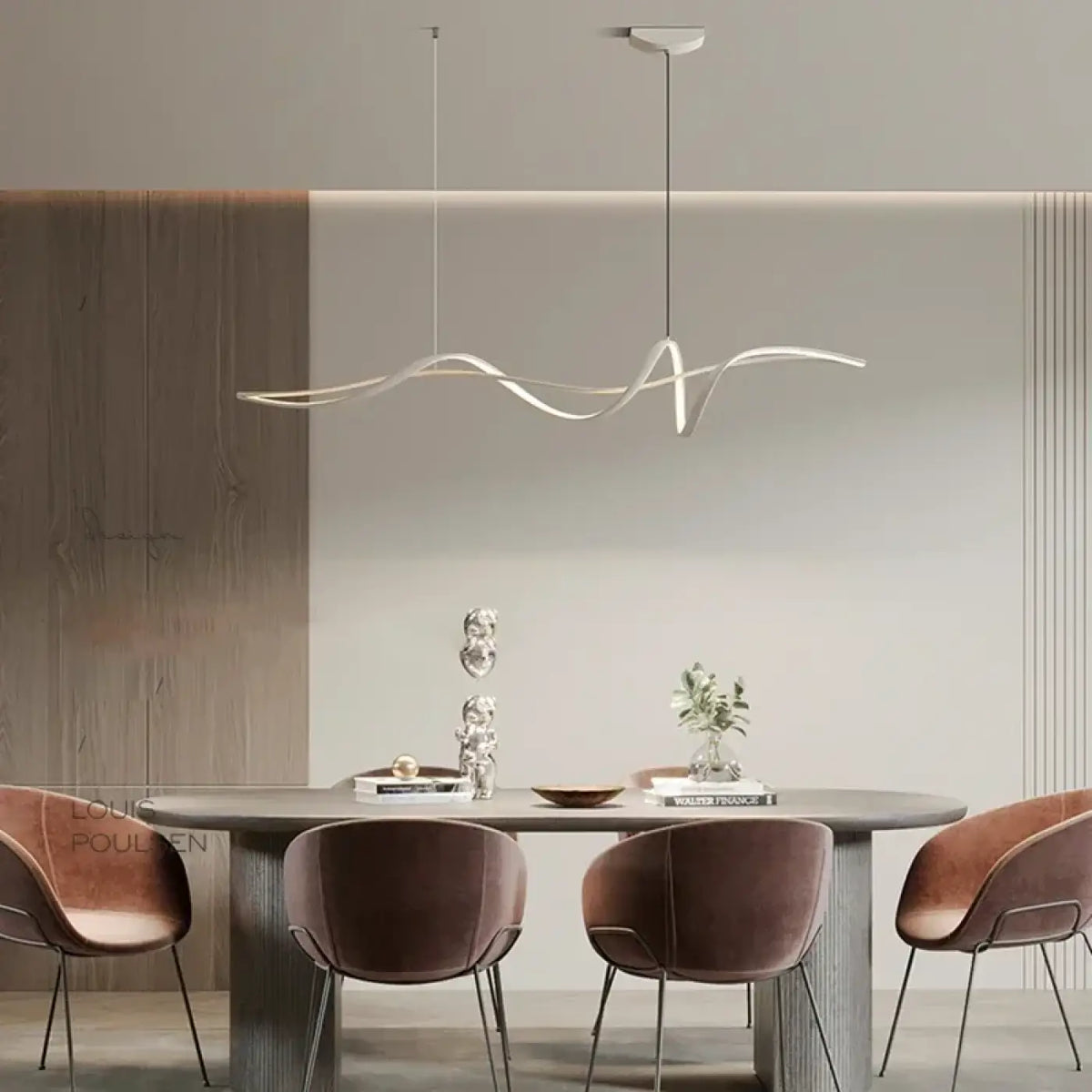 Suspension luminaire salle a manger design fluide